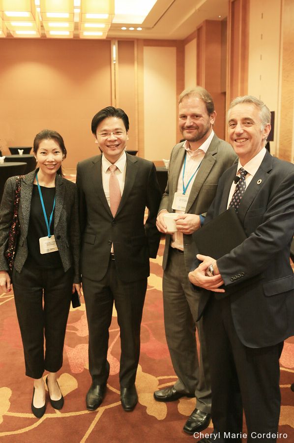 Cheryl Marie Cordeiro, Lawrence Wong, Minister for National Development, Singapore, Mark Worthington, Managing Director, Bell Pottinger Singapore,  Malcolm Preston, Global Sustainability Leader, PwC, Responsible Business Forum (RBF) 2016, Marina Bay Sands, Singapore.